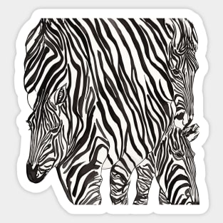 Modern Black And White Zebra Stripes Pattern African Wildlife Sticker